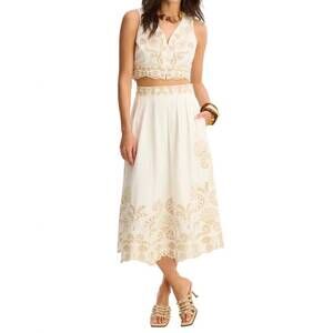 NEW ALLISON maeve midi skirt in off white/sand